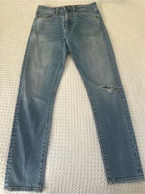 Veronica Beard Pipeline Jeans with tear on leg